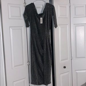 CBR sparkling grey midi dress with opening